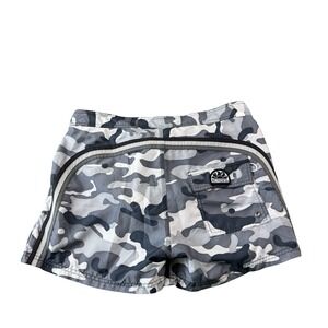 Sundek Iconic Stripe Mesh Lined Gray Camo Mens Swimshort Size 32